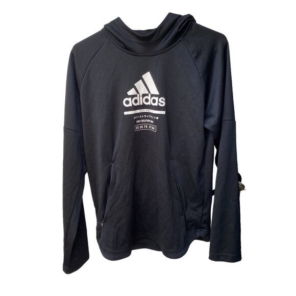 Adidas  men’s size Small S black hoodie for creators zippered pockets streetwear - Picture 1 of 8
